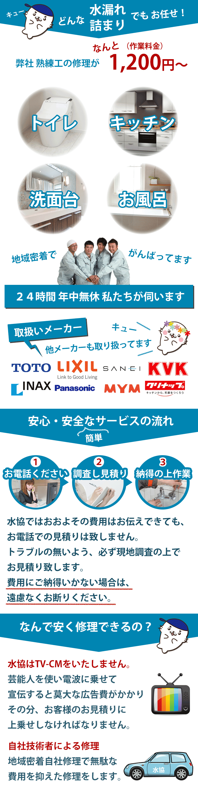 近くの水道屋水漏れ修理業者 名古屋市西区